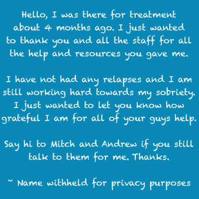 Addiction Treatment Testimonial