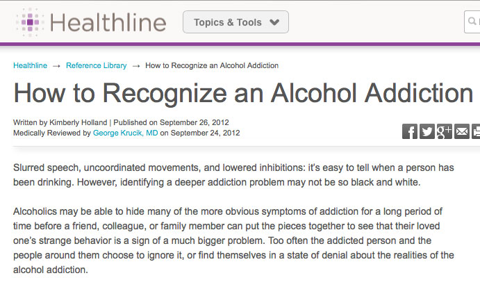 recognize alcohol addiction
