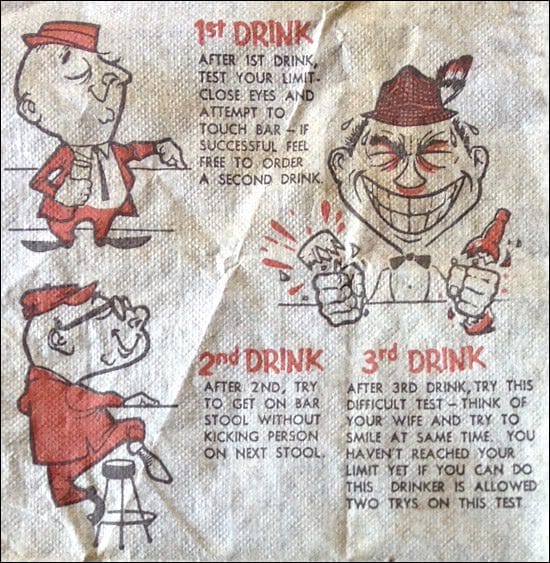 1960s Bar Napkin