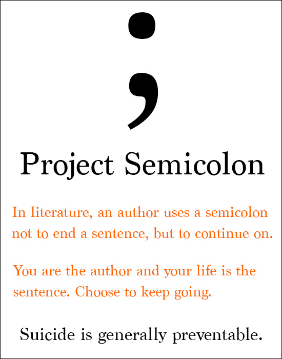 Project Semicolon Suicide Prevention