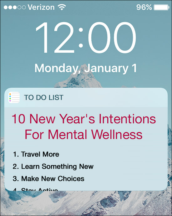 New Years Intentions For Mental Health