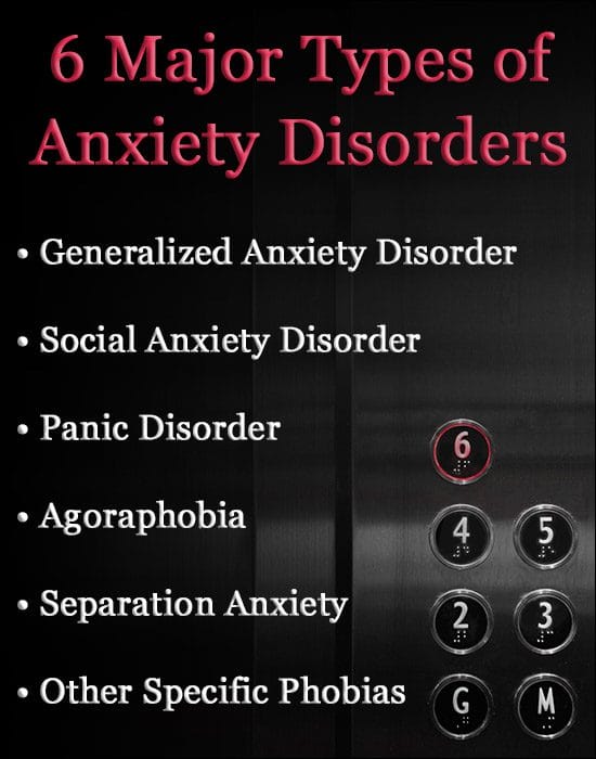 6 Major Types of Anxiety Disorders